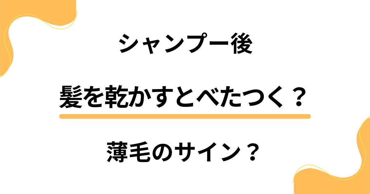 シャンプー後に髪を乾かすとべたつく？それって薄毛のサイン？