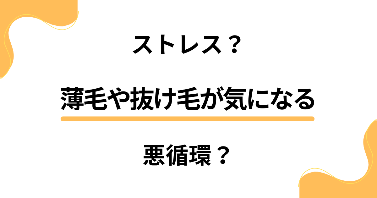 薄毛や抜け毛を気にしすぎ？ストレスを溜め込むことで悪循環になる？