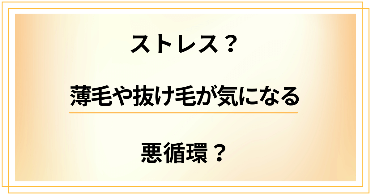 薄毛や抜け毛を気にしすぎ?ストレスを溜め込むことで悪循環になる?