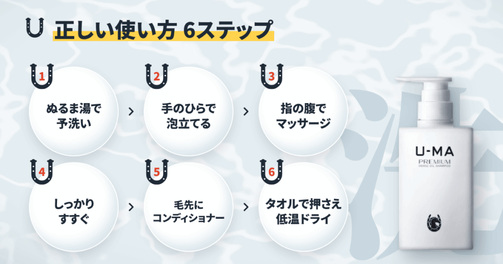 ウーマシャンプーの正しい使用方法