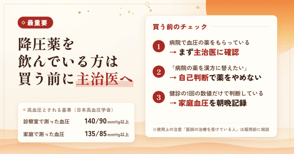 【最重要】降圧薬を飲んでいる人が、買う前に必ずすること