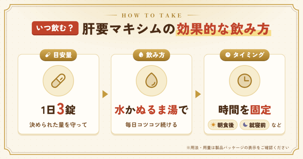 肝要マキシムの効果的な飲み方