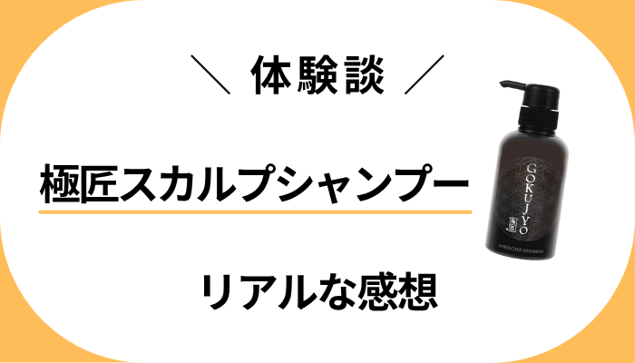 【体験談】極匠スカルプシャンプーを使って感じたメリット・デメリット