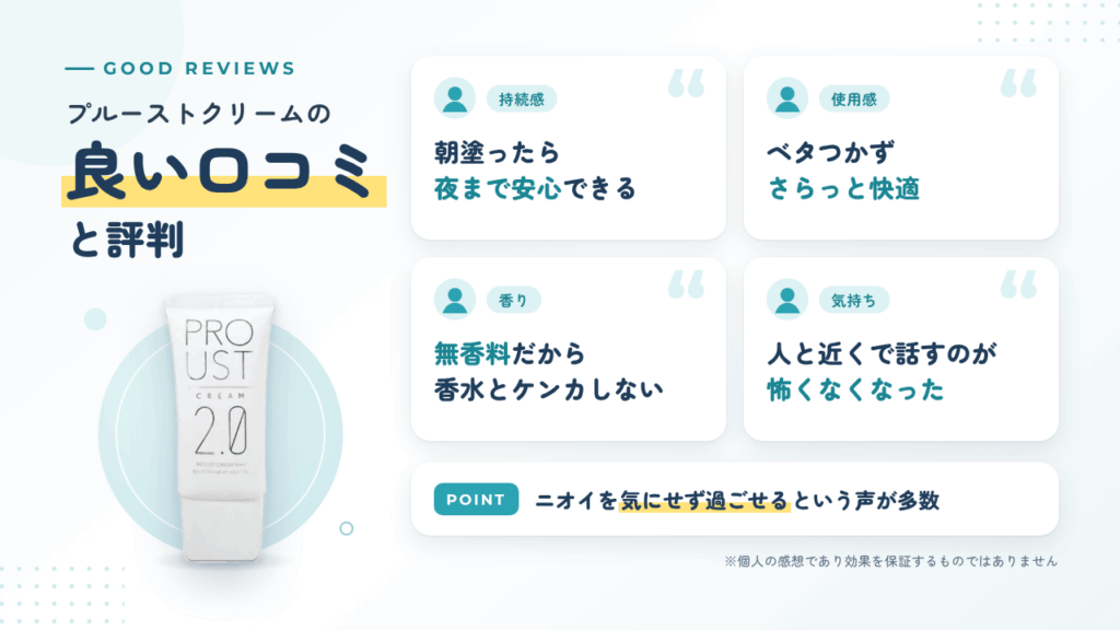 プルーストクリームの良い口コミと評判