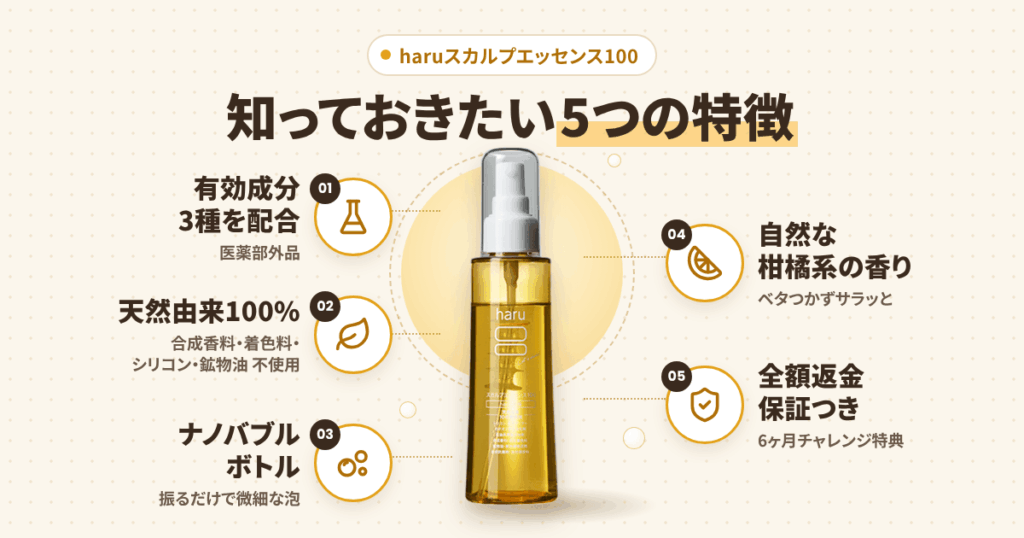 haruスカルプエッセンス100の特徴