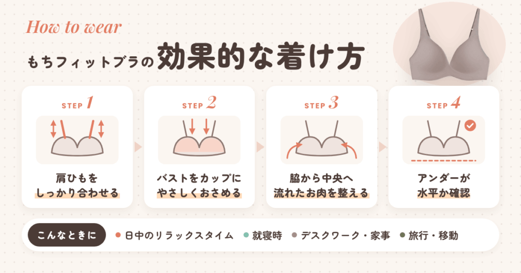 もちフィットブラの効果的な着け方