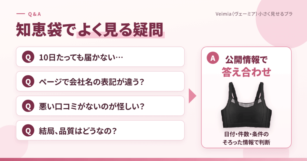 Veimia(ヴェーミア)小さく見せるブラの知恵袋でよく見る疑問