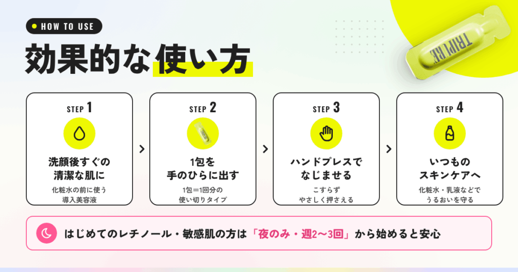 トリピュア バランスセラムの効果的な使い方