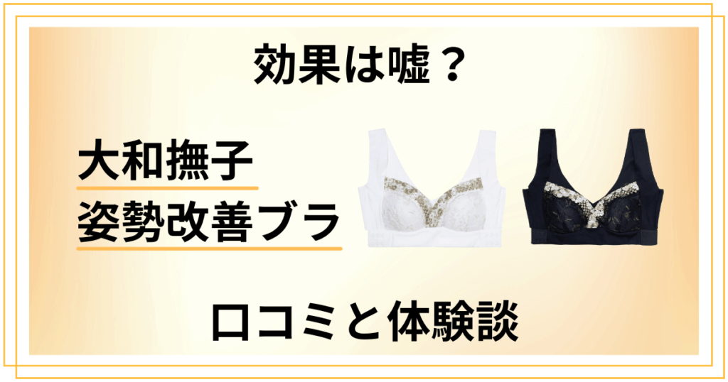 【効果は嘘？】怪しい？大和撫子 姿勢改善ブラの口コミと体験談