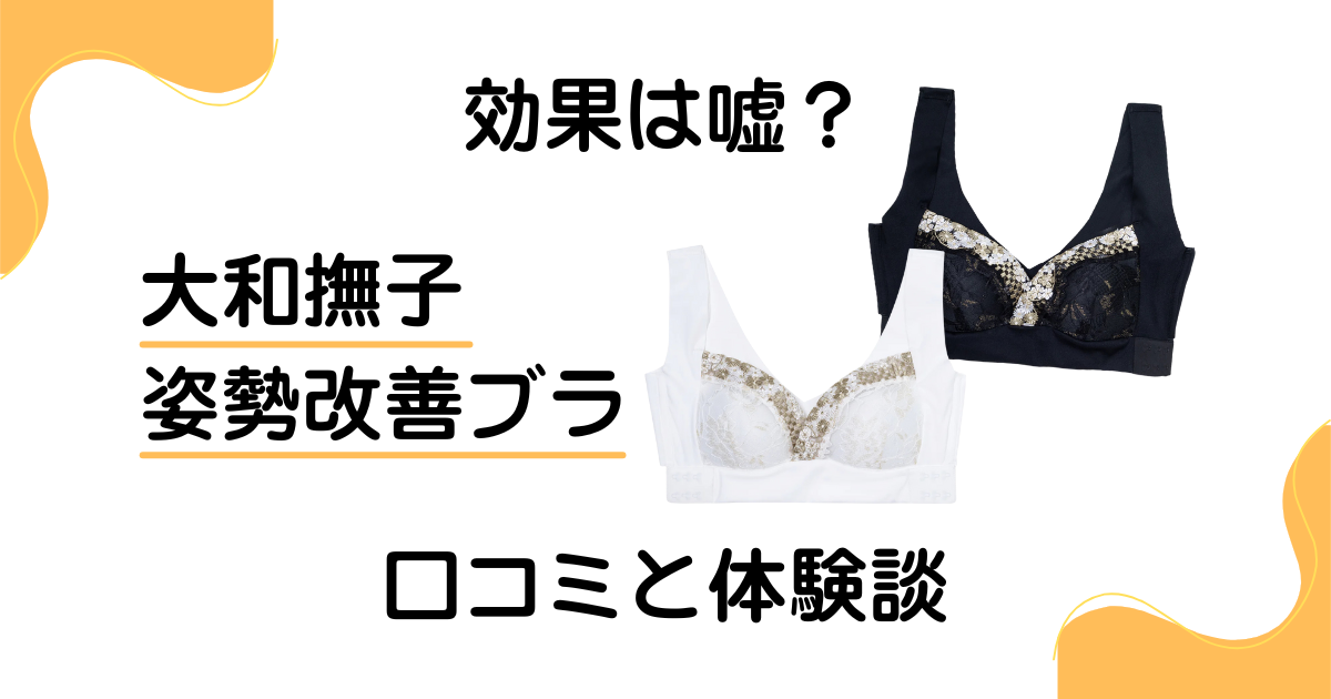 【効果は嘘？】怪しい？大和撫子 姿勢改善ブラの口コミと体験談