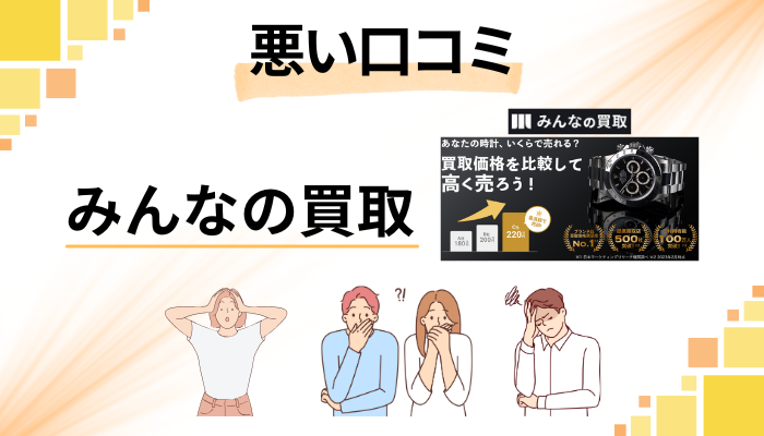 みんなの買取の悪い口コミ評価