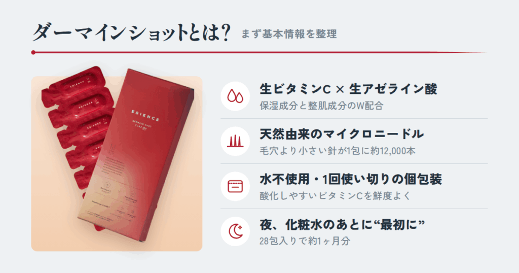 エシエンス ダーマインショットとはどんな美容液?まず基本情報を整理