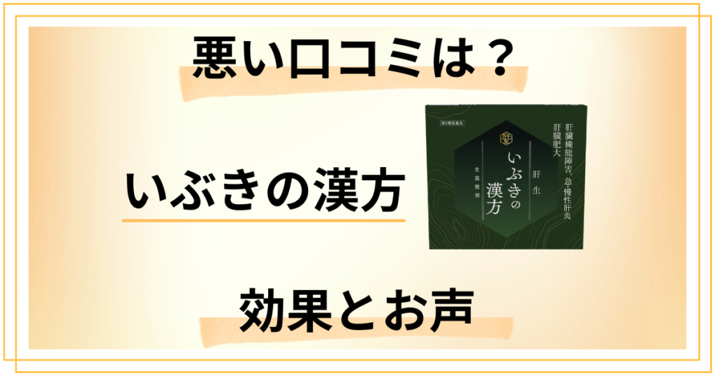 【悪い口コミは？】やめとけ？いぶきの漢方の効果とリアルなお声
