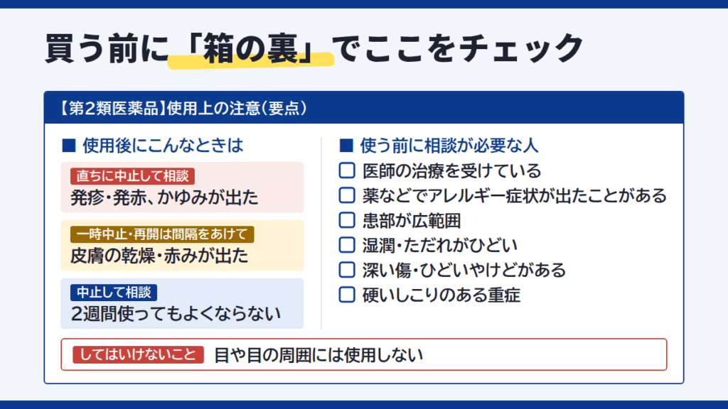 副作用と使用上の注意｜買う前に「箱の裏」で確認したいこと