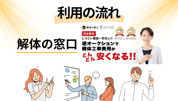 解体の窓口の利用の流れ