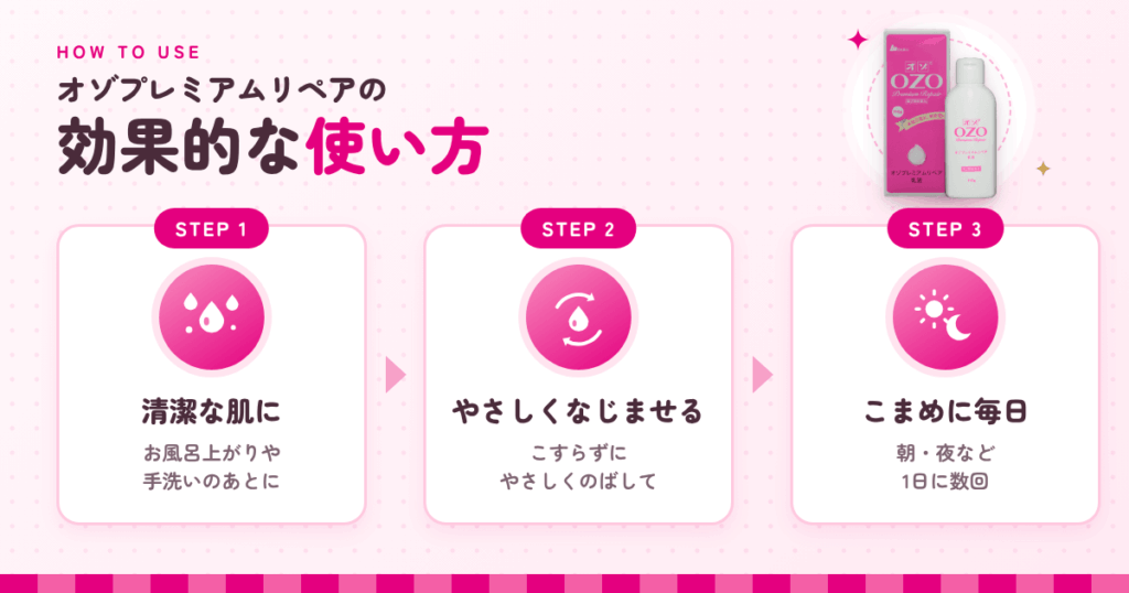 オゾプレミアムリペアの効果的な使い方