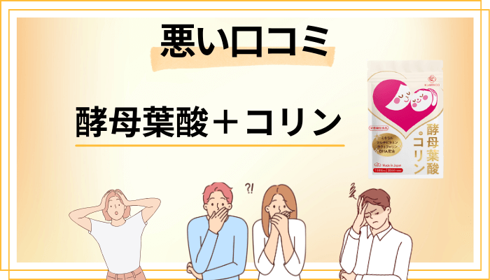 酵母葉酸+コリンの悪い口コミ評価