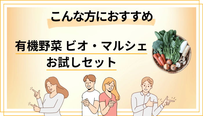 【まとめ】有機野菜 ビオ・マルシェのお試しセットはこんな方におすすめ