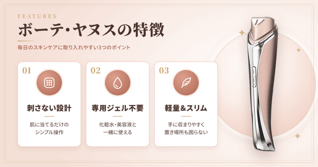 マイクロニードル美顔器 ボーテ・ヤヌスの特徴