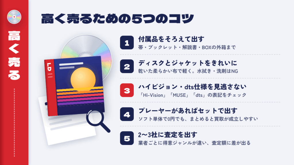 レーザーディスクを高く売るための5つのコツ