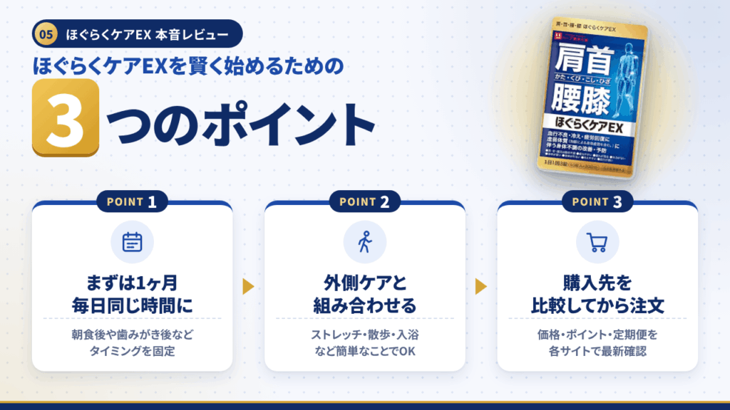 ほぐらくケアEXを賢く始めるための3つのポイント
