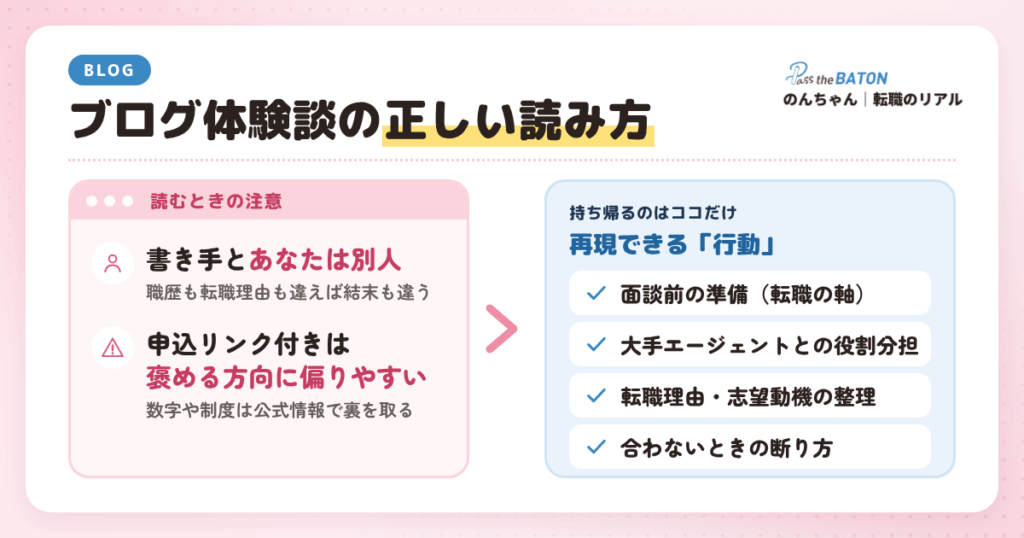 転職のリアルのんちゃんのブログ体験談は？読むときの注意点