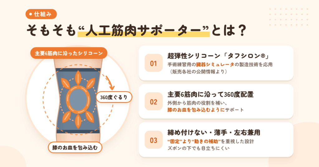 そもそも"人工筋肉サポーター"とは何か：膝パワーウォークの仕組み