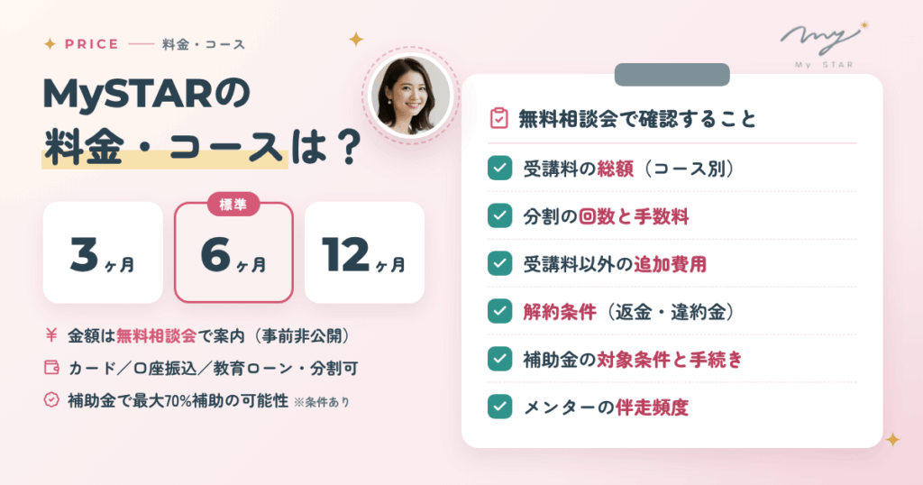MySTARの料金・コースは?無料相談会で必ず確認すべきこと