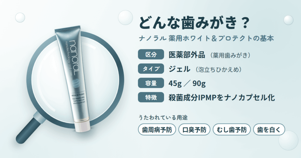 そもそもナノラル 薬用ホワイト&プロテクトとはどんな歯みがき?