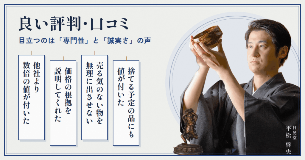日晃堂 骨董買取の良い評判・口コミ