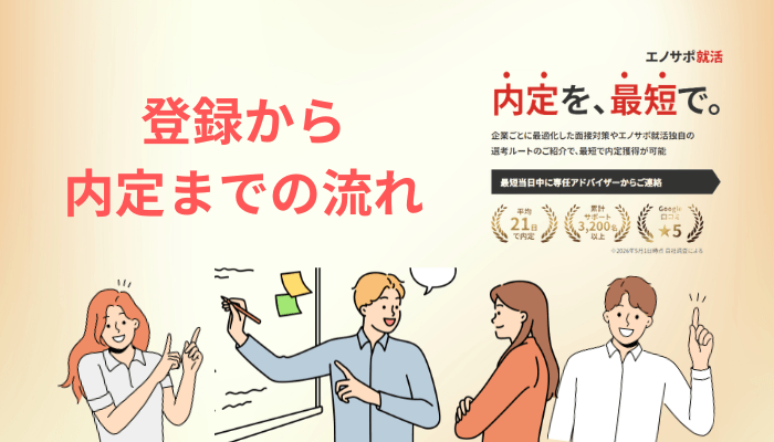 エノサポ就活の利用方法|登録から内定までの流れ