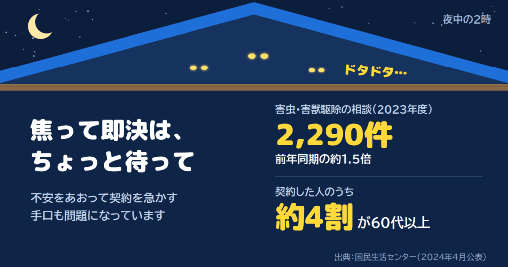 屋根裏の足音、焦って電話する前に知ってほしいこと