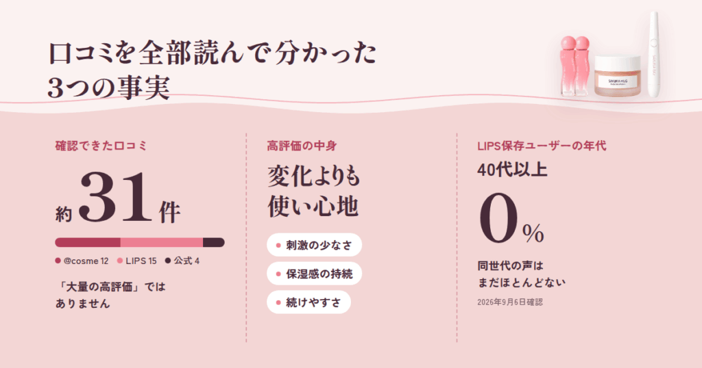 SAKURA HUG スペシャルセットの口コミを全部読んで分かった3つの事実