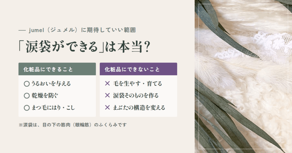 「涙袋ができる」は本当?jumel(ジュメル)に期待していい範囲
