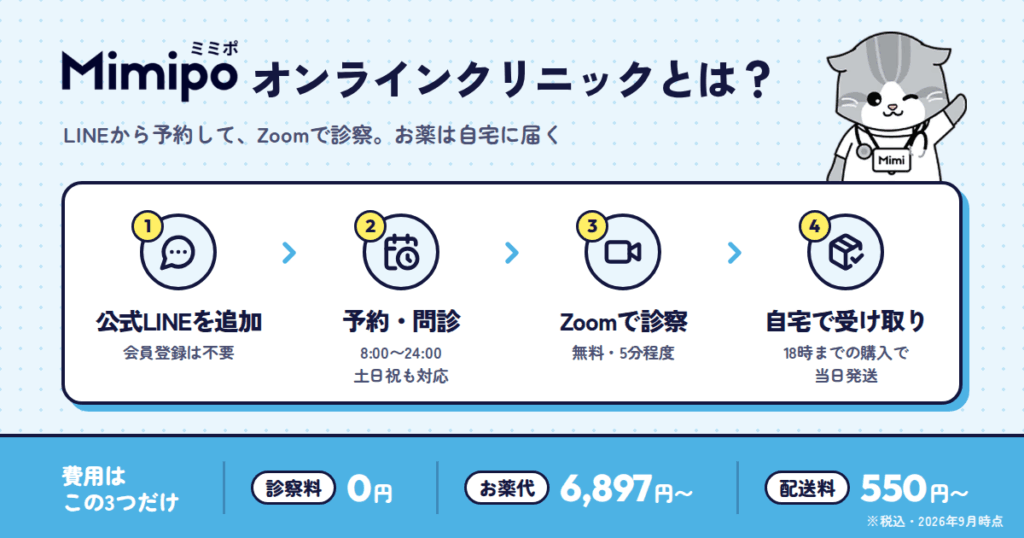 そもそもMimipoオンラインクリニックとは?運営会社・診察の流れ・料金の基本