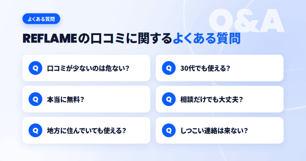 REFLAME(リフレーム)の口コミに関するよくある質問