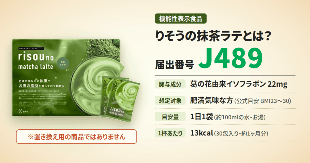 そもそも りそうの抹茶ラテ とは?届出番号J489から中身を確認する