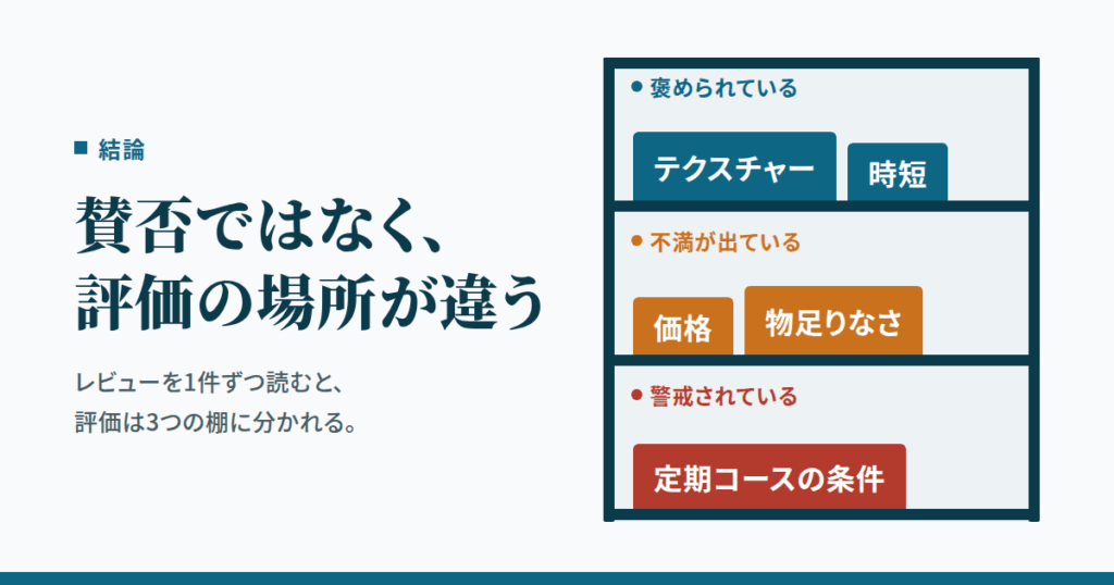 【結論】TOLUX（トルーク）の口コミは、賛否ではなく「褒める場所」と「不満の場所」で分かれている