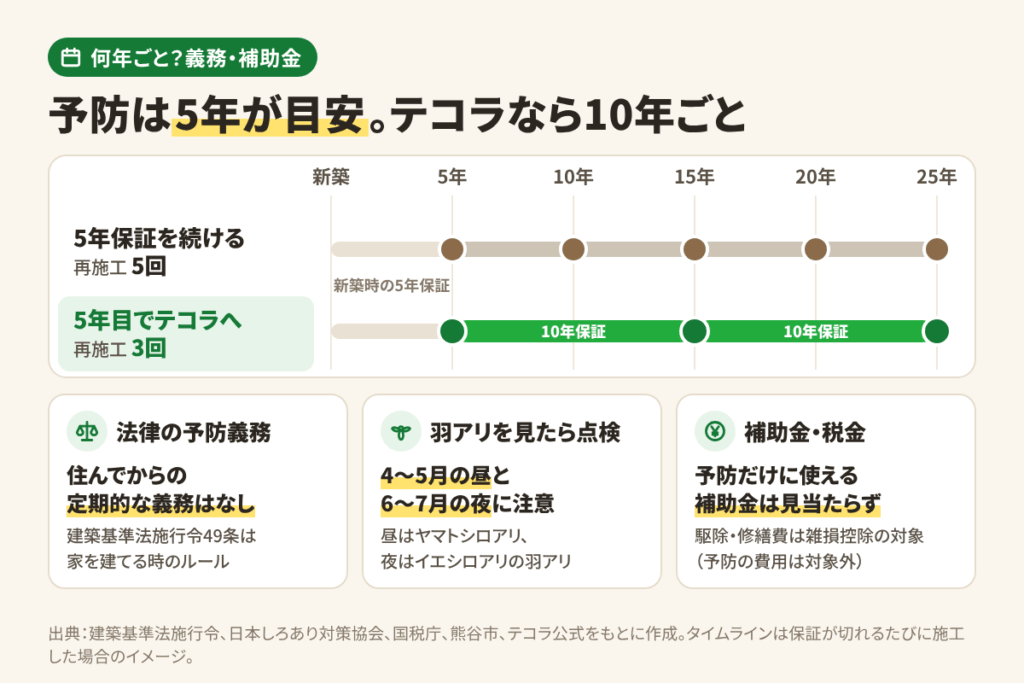 シロアリ予防は何年ごと？予防義務・新築・補助金の疑問を整理