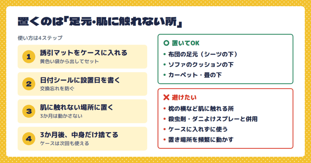 ダニ捕りロボの正しい使い方と置き場所